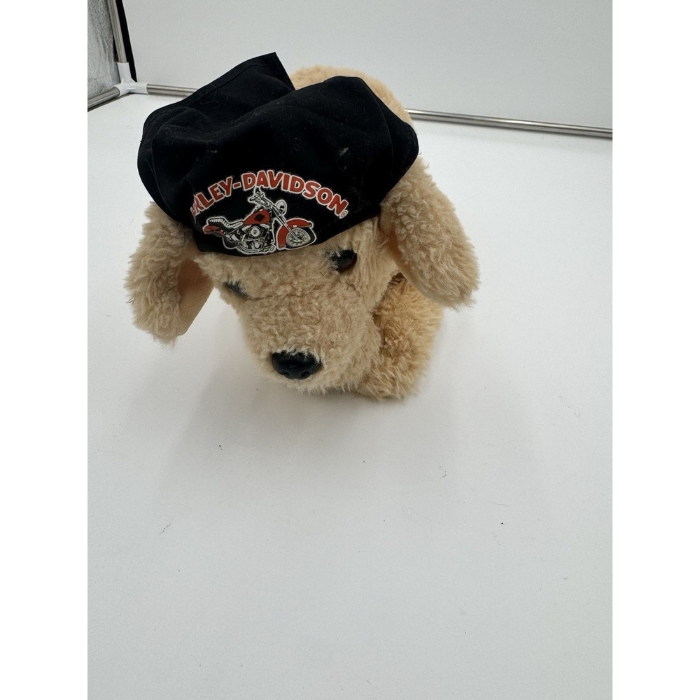 Harley Davidson 12" Plush  Golden Retriever Stuffed Animal Bandana Biker Dog Toy